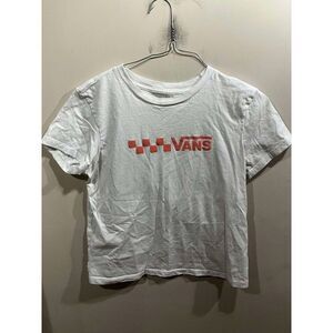 Vans Logo Women's T-Shirt Size Large Trecker Graphic White Grunge Punk Skate